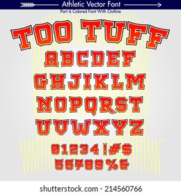 Athletic College Font, Full ABC A-Z + Digits + Exclamation Marks