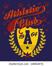 athletic college label vector art