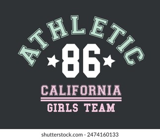 Athletic college slogan vector illustration for t-shirt and other uses
