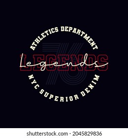 athletic department typography graphic design, for t-shirt prints, vector illustration.NYC.
