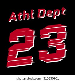 Athletic Department Typography. Sport T-shirt fashion graphics. Design Print for sportswear apparel. Original wear. Vector illustration