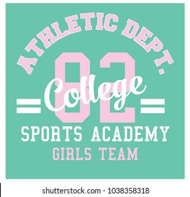 Athletic dept. college typography slogan vector