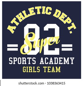 Athletic dept. college typography slogan vector