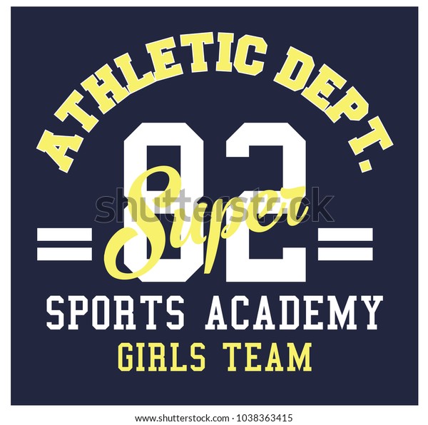 Athletic Dept College Typography Slogan Vector Stok Vektör (Telifsiz