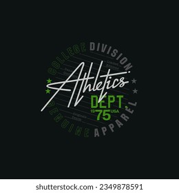 athletisches Tief, typografisches Design, für T-Shirt-Ausdrucke, Vektorgrafik.