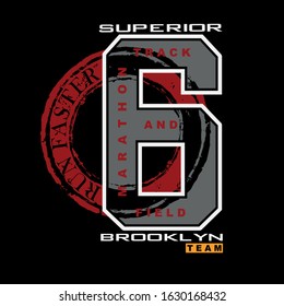 athletic division sports typography graphic t shirt print vector illustration design