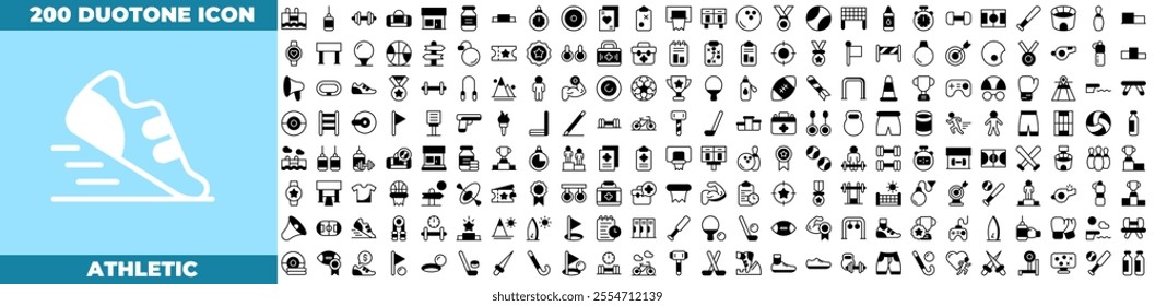 Athletic Duotone Editable Icons set.