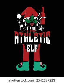 THE ATHLETIC ELF VECTOR TSHIRT DESIGN
