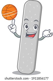 An athletic emery boards cartoon mascot design with basketball. Vector illustration