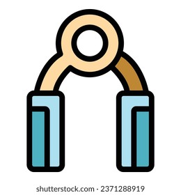 Athletic espander icon outline vector. Sport tracker. Band power color flat