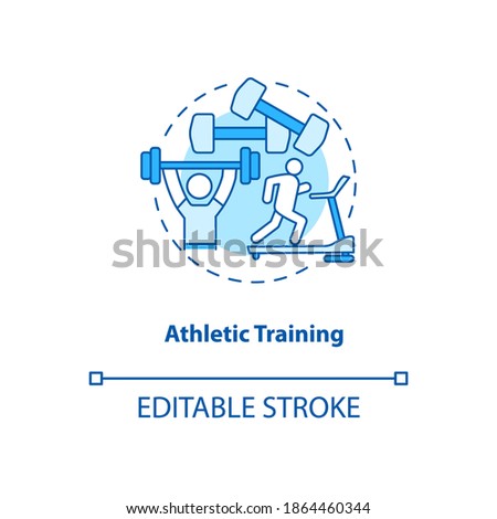 Athletic exercise turquoise concept icon. Gym workout. Train on treadmill. Weight lifting. Bodycare. Kinesiology idea thin line illustration. Vector isolated outline RGB color drawing. Editable stroke