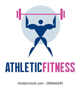 Athletic fitness - vector logo template concept illustration. Human character sign. Bodybuilding sport symbol. Design element. 