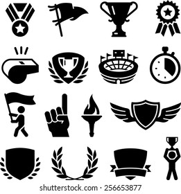 Athletic games and competition awards icons