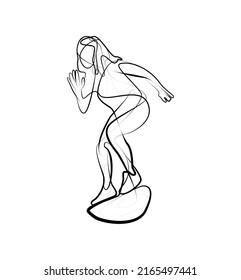 equilibrio atlético de niñas en una plataforma semicircular