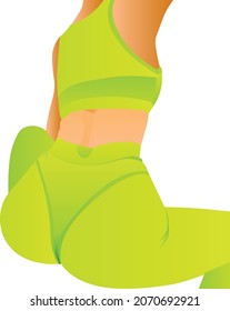athletic girl in a beautiful sports top and leggings for a beautiful figure