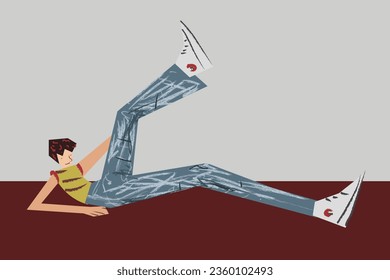 Athletic girl doing gymnastics. Sport girl. Vector illustration 