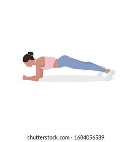 Athletic girl in sportswear and sneakers doing plank for healthy lifestyle design. Girl power concept.  Healthy lifestyle. Health care concept. Body care. Sport lifestyle concept. Power energy.