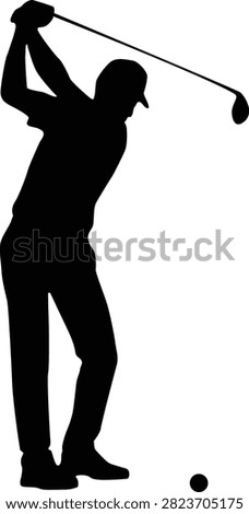 Athletic Golfer Silhouette Vector Design