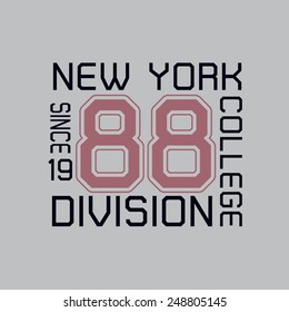 Athletic graphic for T-shirt design,separated color layer Vector design