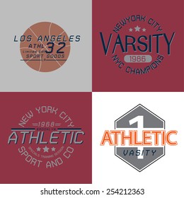 athletic graphic for T-shirt design,vector illustration