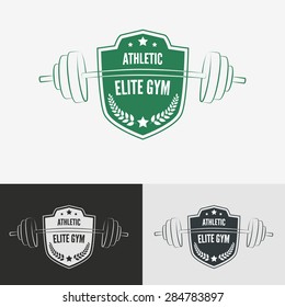Athletic gym logo concept.  Symbol for sport athletic club, vector illustration.