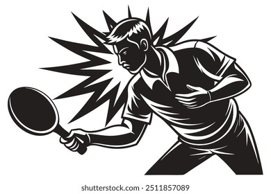 Athletic handball player with flat design