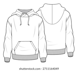 Sudaderas atléticas ilustración técnica Vector maqueta Plantilla.