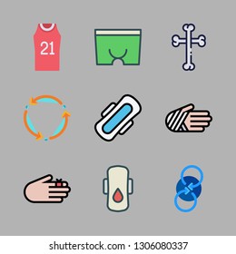 athletic icon set. vector set about spin, compress, bones and boxer icons set.