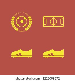 athletic icon. athletic vector icons set football shoe, football game and football stadium
