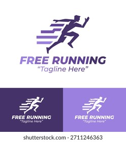 Eine athletische Identität, die sich auf städtische Akrobatik und dynamische Landungen konzentriert, die für moderne Parkour- und Freilaufgemeinschaften konzipiert sind.
