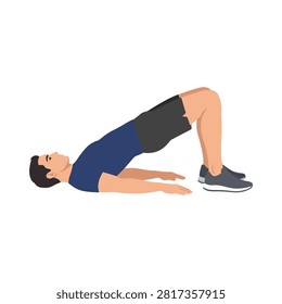 Athletic individual engaging in a core strengthening glute bridge pose. Essential for fitness content and promotional materials.