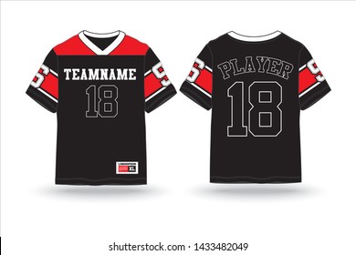 Athletic jersey t-shirt mock up design template front and back view. - vector