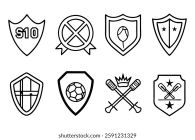 Athletic league emblem line art design