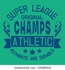 Athletic league typography, t-shirt graphics, vectors