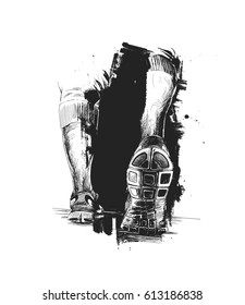 Athletic legs - Sport and fitness, Vector illustration.