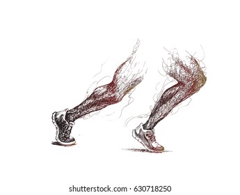 Athletic legs - Sport and fitness, Vector illustration.