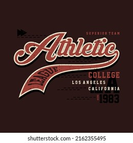 athletic lettering sport college  typography, t-shirt graphics, vectors print