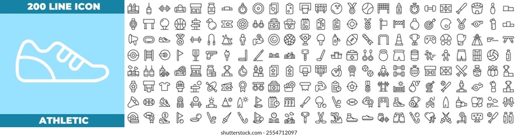 Athletic Line Editable Icons set.