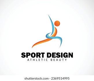 athletisches Logo kreative Yoga Design Menschen abstrakte Sport Beauty Run Mann