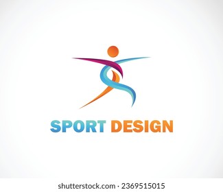 athletic logo creative yoga design people abstract sport beauty