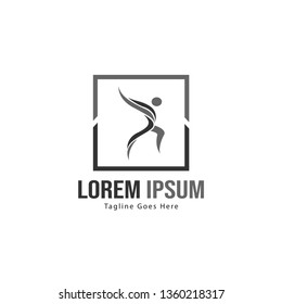 Athletic logo template design. Minimalist Athletic logo with modern frame vector design