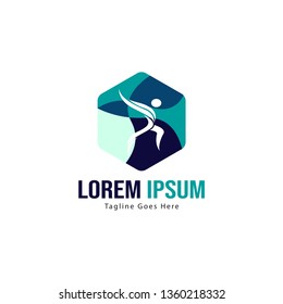 Athletic logo template design. Minimalist Athletic logo with modern frame vector design