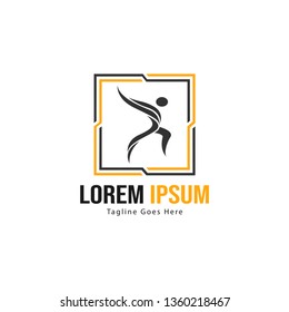 Athletic logo template design. Minimalist Athletic logo with modern frame vector design
