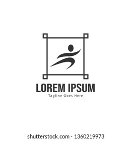 Athletic logo template design. Minimalist Athletic logo with modern frame vector design