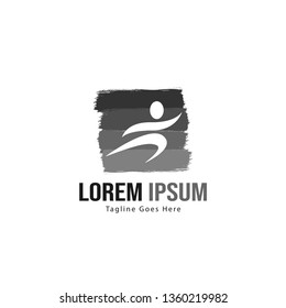 Athletic logo template design. Minimalist Athletic logo with modern frame vector design