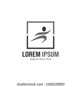 Athletic logo template design. Minimalist Athletic logo with modern frame vector design