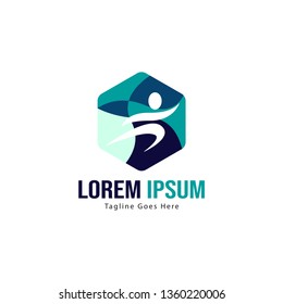 Athletic logo template design. Minimalist Athletic logo with modern frame vector design