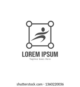 Athletic logo template design. Minimalist Athletic logo with modern frame vector design