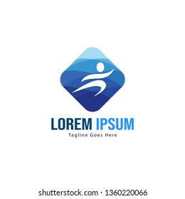 Athletic logo template design. Minimalist Athletic logo with modern frame vector design