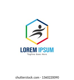 Athletic logo template design. Minimalist Athletic logo with modern frame vector design